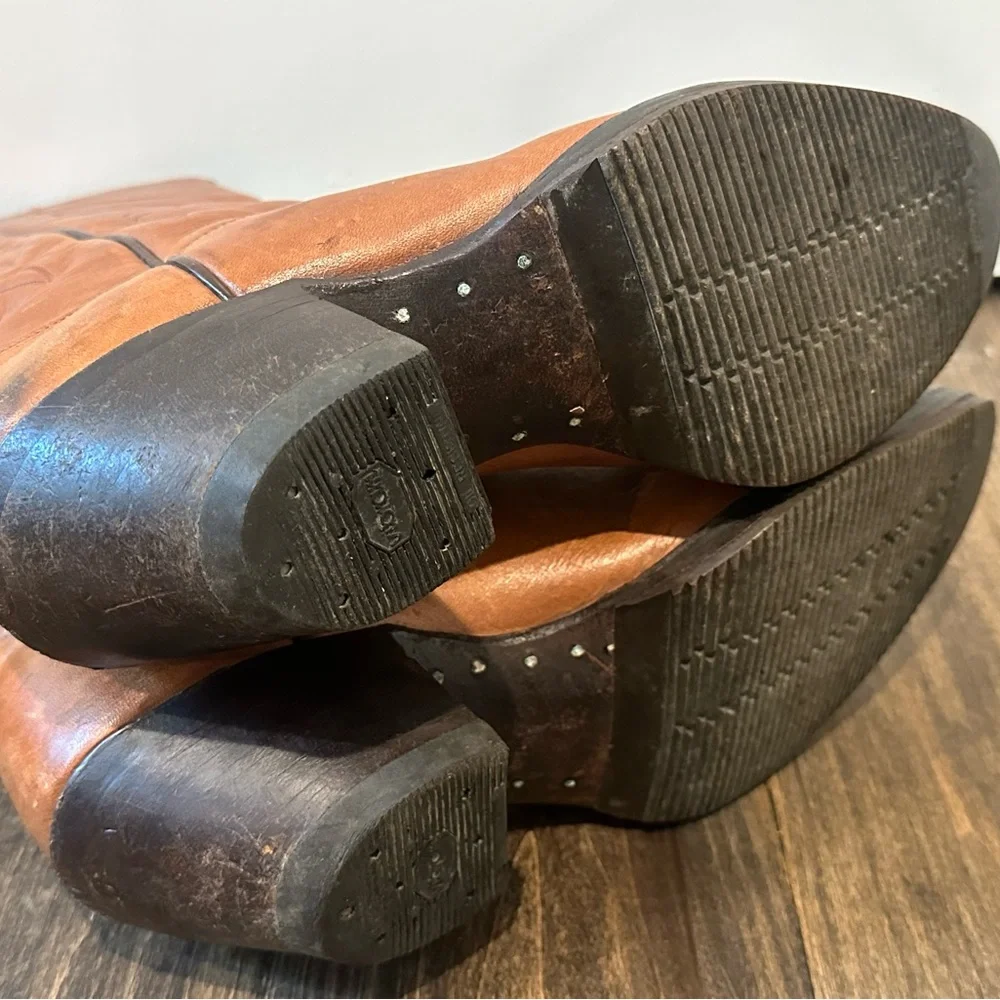 Tony Lama Western Cowboy Buckaroo 5089 Boots Mens 10.5 D Tall Brown Leather - Picture 5 of 7